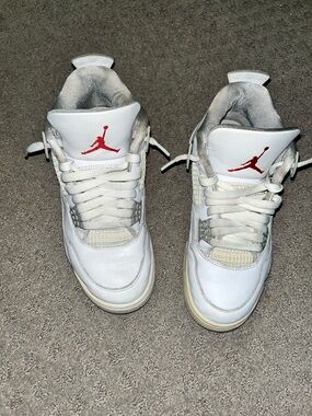 Jordan White Sneakers with Red Jumpman